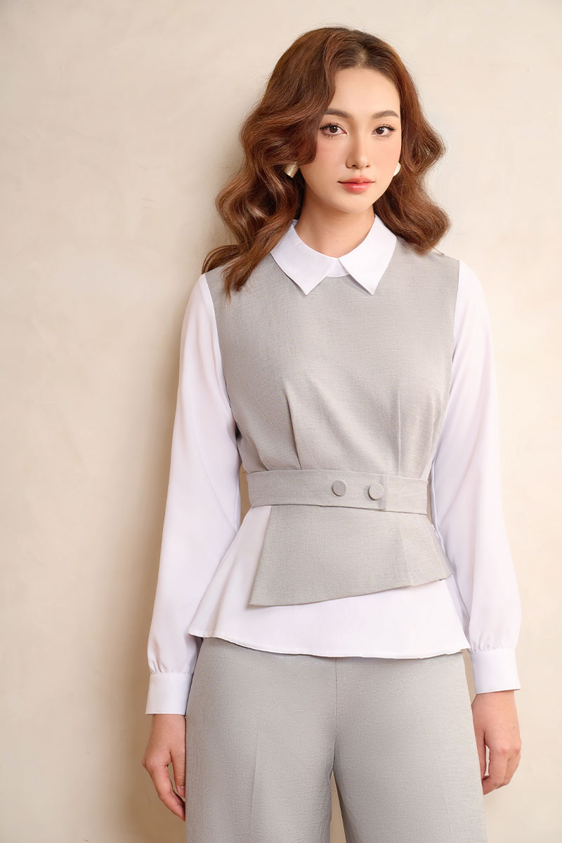 kiểu áo peplum trẻ trung