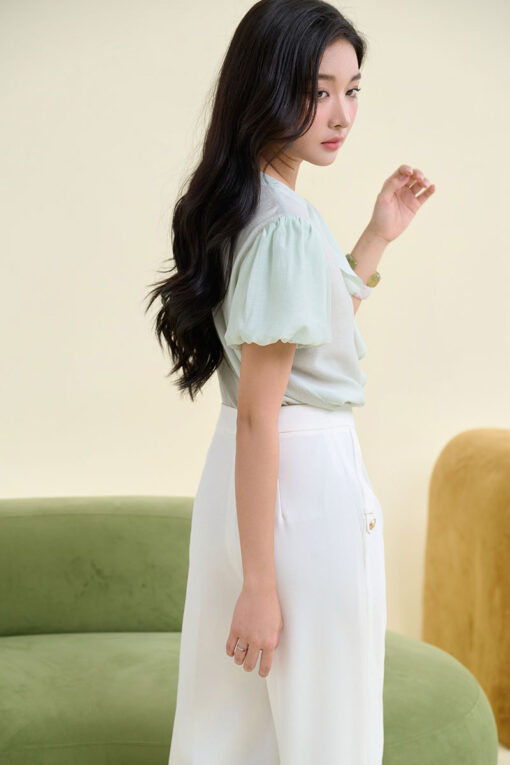 Sơ mi CT nơ luồn cổ tay chuông