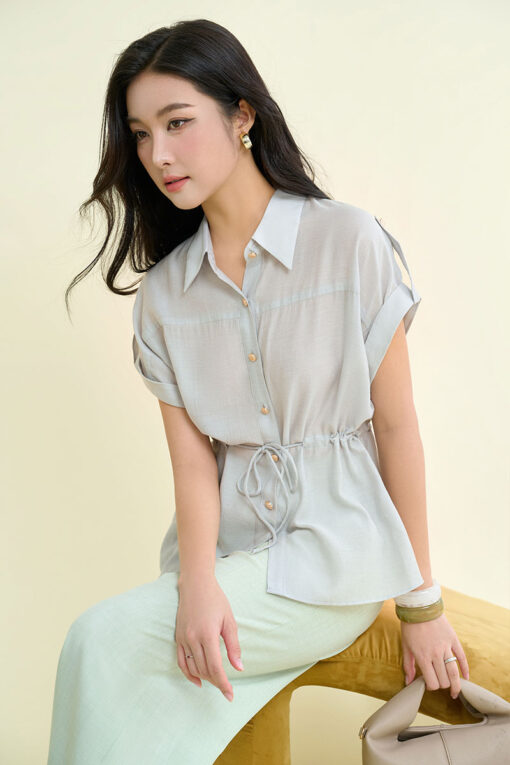 Sơ mi CT tay liền eo rút dây