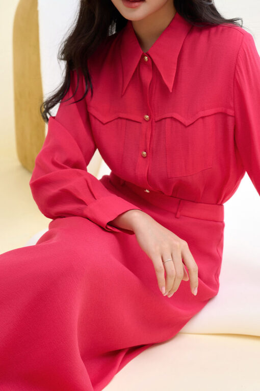 Sơ mi DT can ngực túi giả