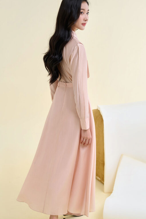 Sơ mi DT lá cổ dài bong ngực TT