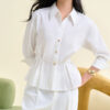Sơ mi LT xếp ly eo xẻ sau