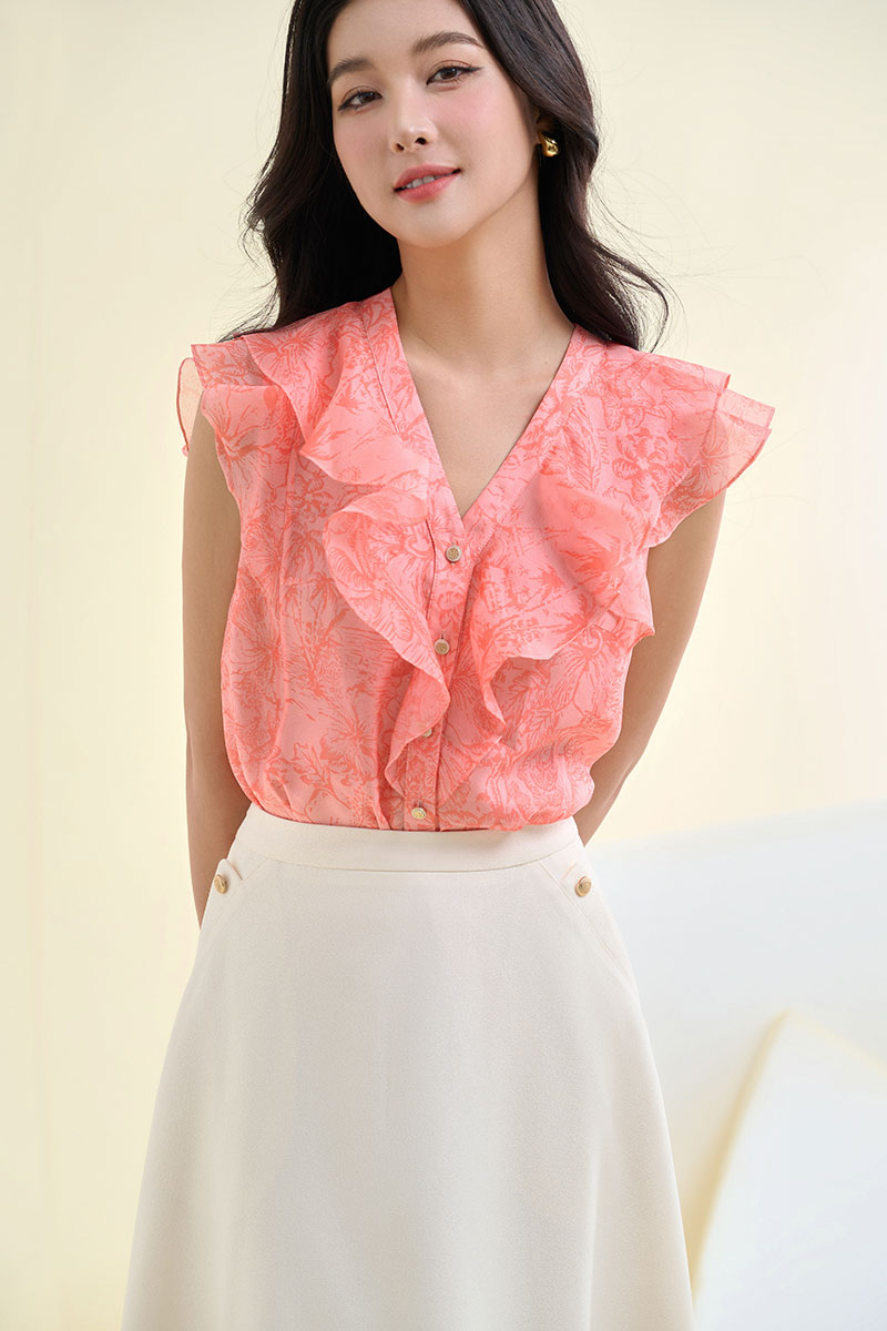 Sơ mi SN cổ V kẹp bèo