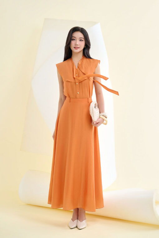 Sơ mi SN ngực bong cổ dây