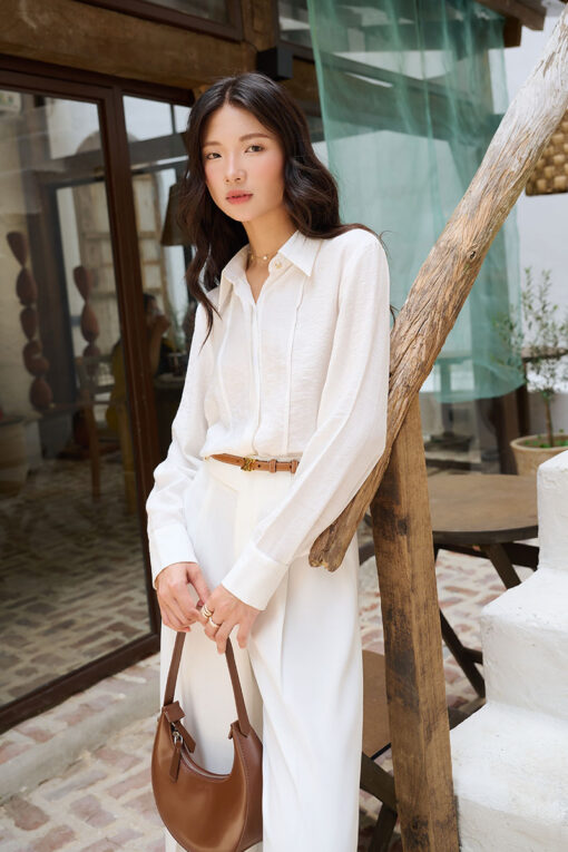 Sơ mi đuôi tôm xếp ly dọc TT