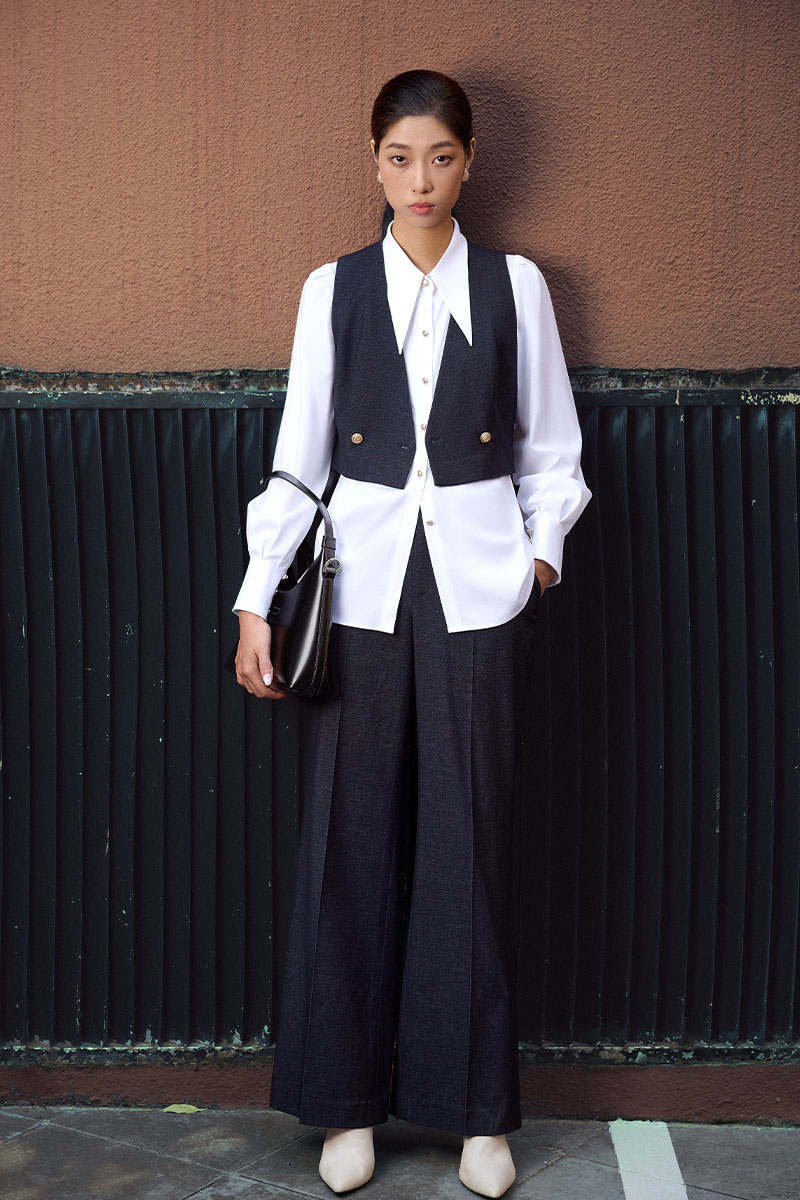 quần ống loe phối với áo gì