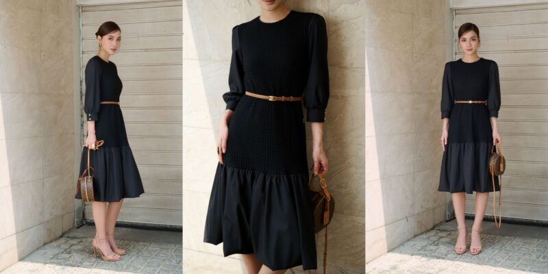 váy suông dài qua gối