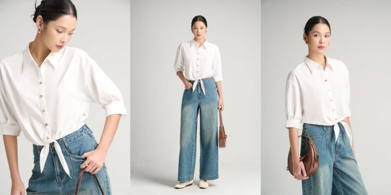 các kiểu áo sơ mi tay lỡ đẹp