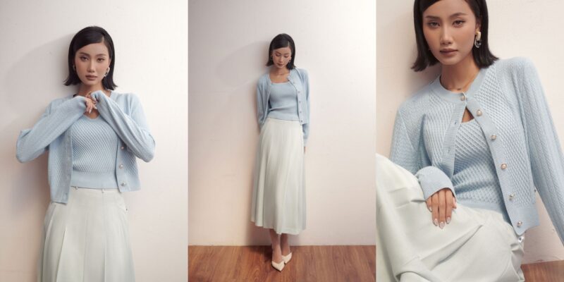 phối đồ với áo cardigan nữ