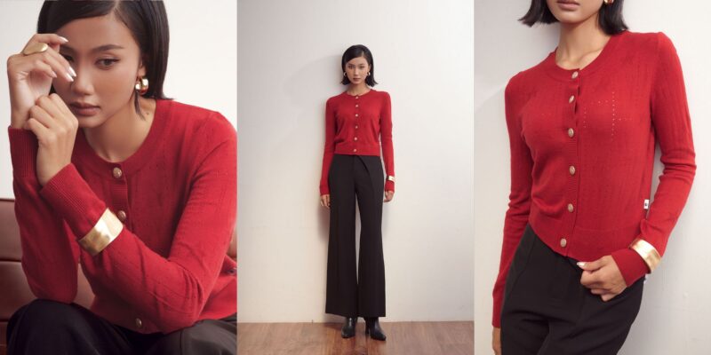 phối đồ với áo cardigan nữ