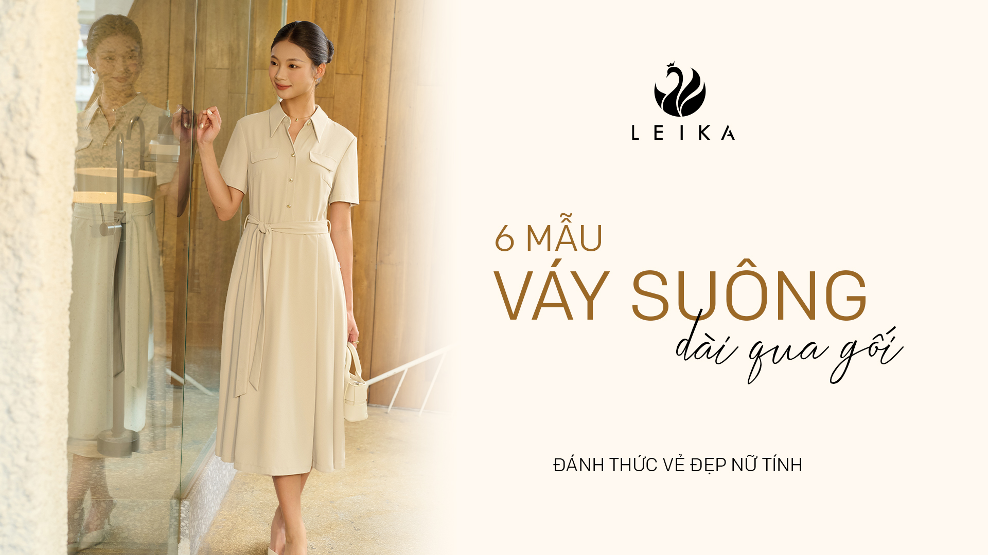 váy suông dài qua gối