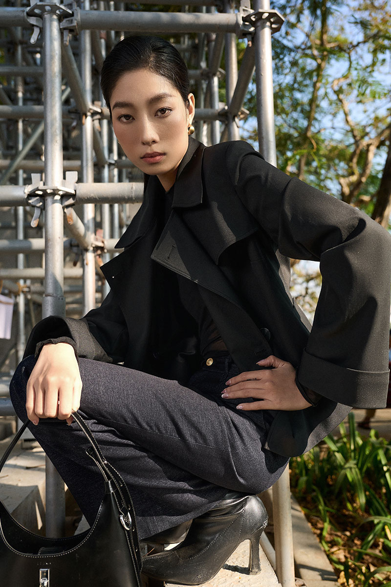 áo măng tô dáng ngắn