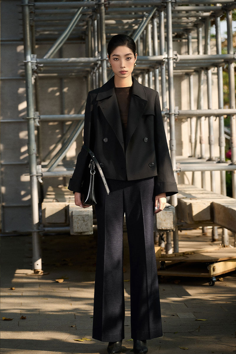 áo măng tô dáng ngắn