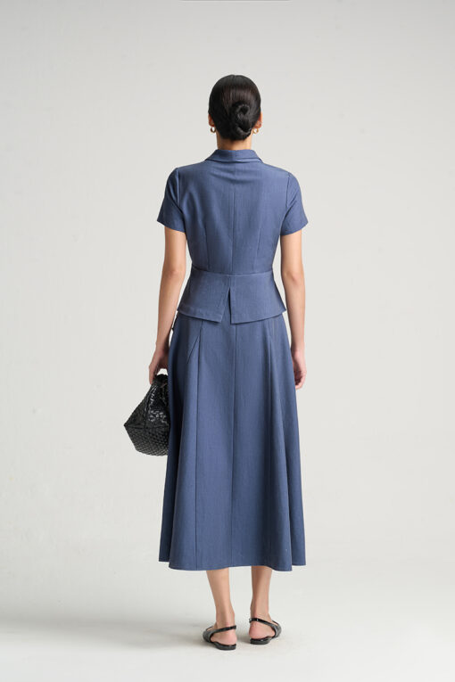 Áo kiểu CT cổ sam đính dây thả 1 bên