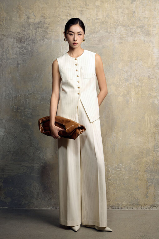 Quần suông kẻ quai nhê cạp