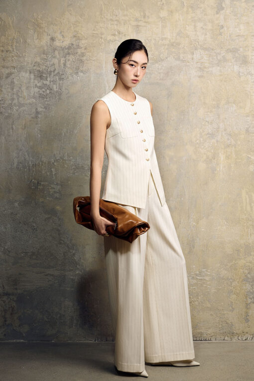 Áo gile túi ốp ngực V gấu