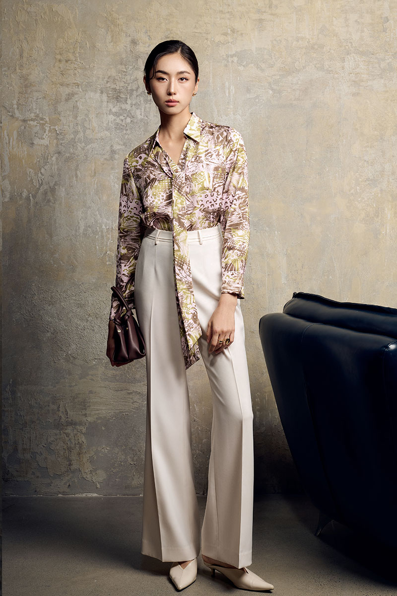 Quần loe can giả túi cạp bấu mí