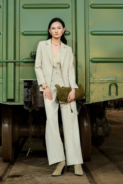 Áo vest basic vạt cong 1 cúc