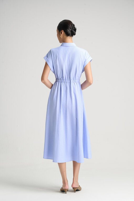 Đầm xoè vai chờm chun eo nẹp cổ TT