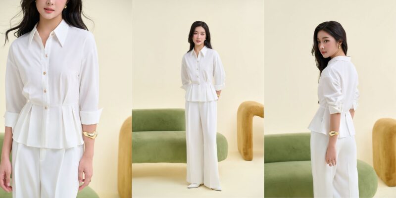 phối đồ với quần ống rộng cho người mập