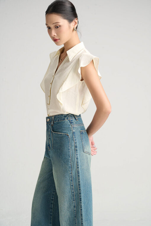 Sơ mi CT bèo tay cúc đôi