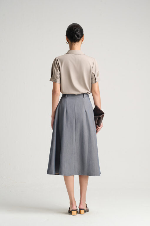 Sơ mi CT cổ V trước nắp túi ngực