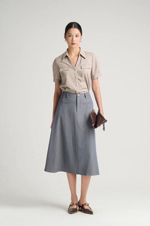 Chân váy xoè bổ cơi diểu chỉ giả cá