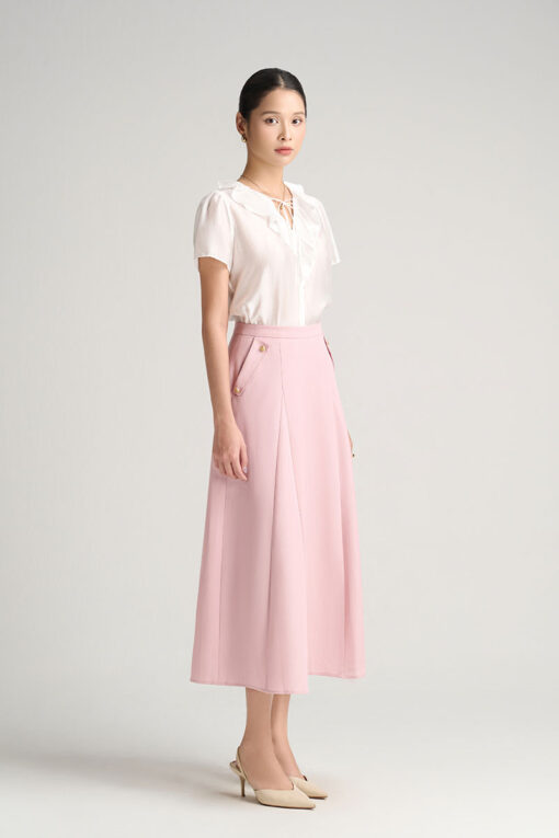 Sơ mi CT cổ bèo buộc dây