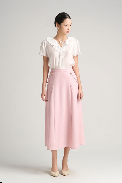 Sơ mi CT cổ bèo buộc dây