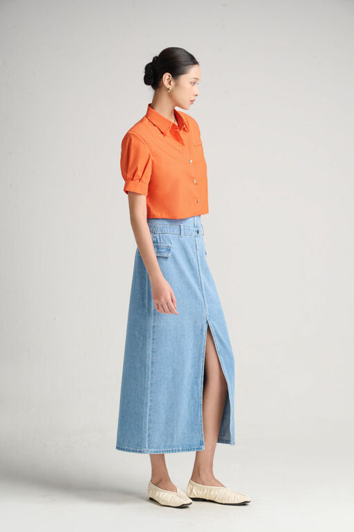 Sơ mi CT croptop có đệm vai