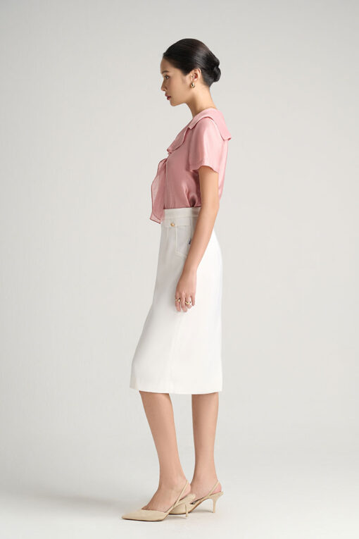 Sơ mi CT lá cổ nằm luồn nơ