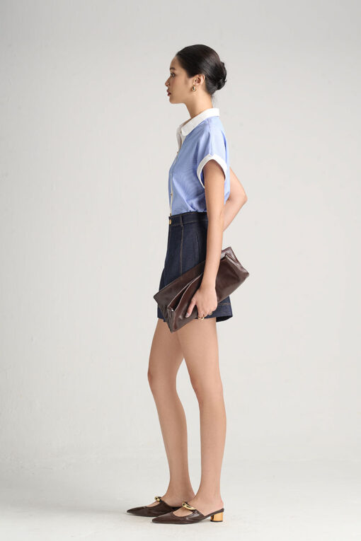 Quần sooc can bổ diễu chỉ