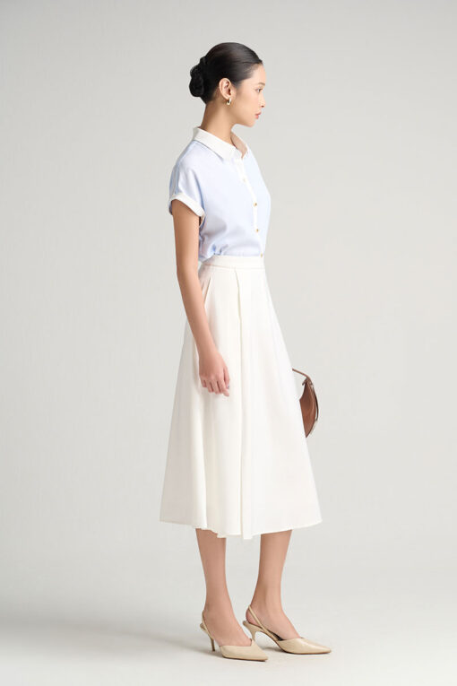 Sơ mi CT phối cổ măng sét, xẻ sau