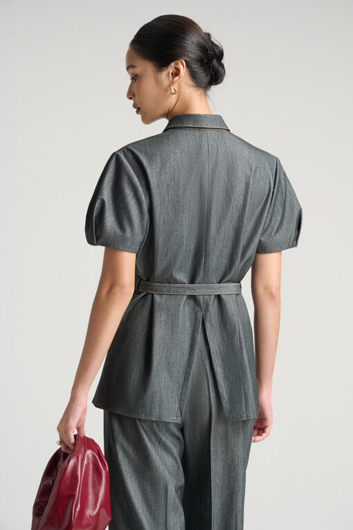 Sơ mi CT xếp ly diễu hình túi ngực