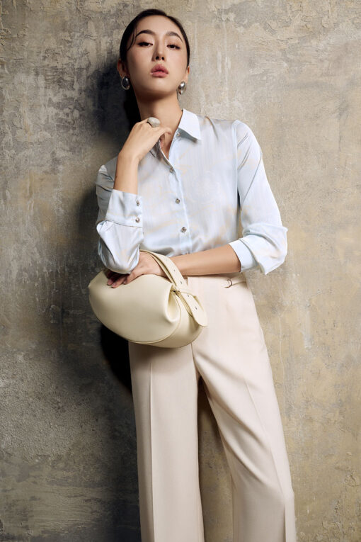 Sơ mi DT basic lụa hoạ tiết