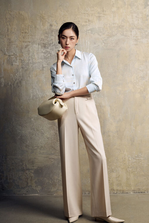 Sơ mi DT basic lụa hoạ tiết