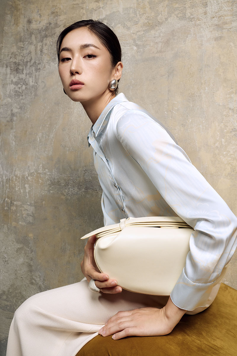 Sơ mi DT basic lụa hoạ tiết