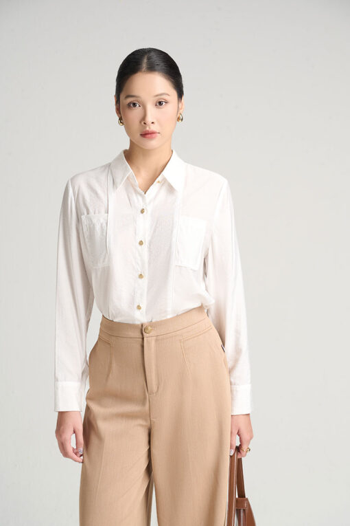 Sơ mi DT can lé kẹp túi ốp ngực