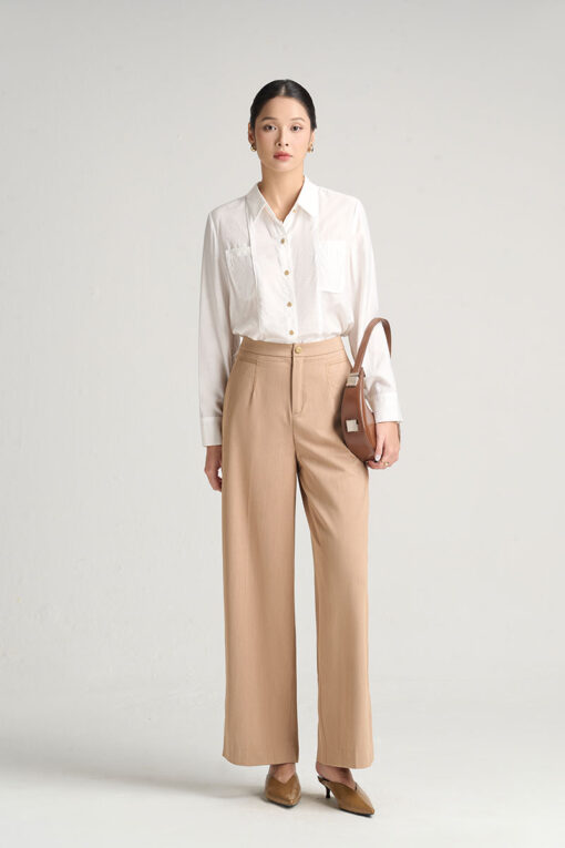 Quần suông khoá moi ly chần chỉ