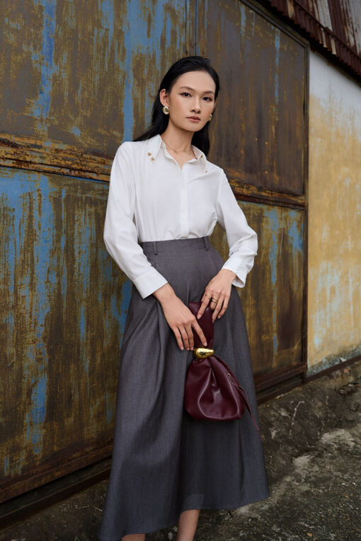 Sơ mi DT cổ vát đính cúc