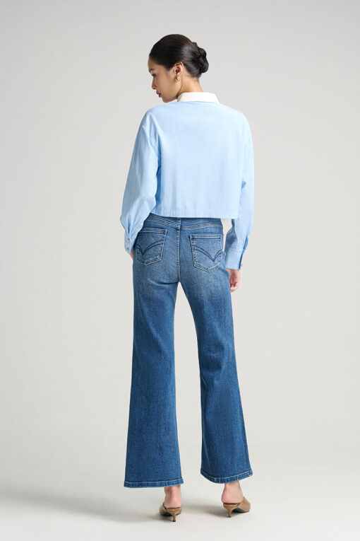 Sơ mi DT croptop cổ phối can cong TT