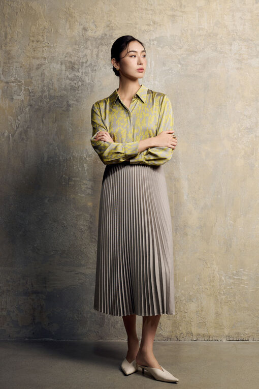 Chân váy xoè dập ly quạt