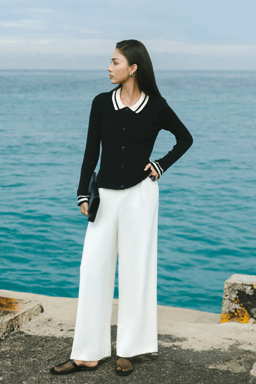 Áo Len DT mở cúc cổ phối tay loe