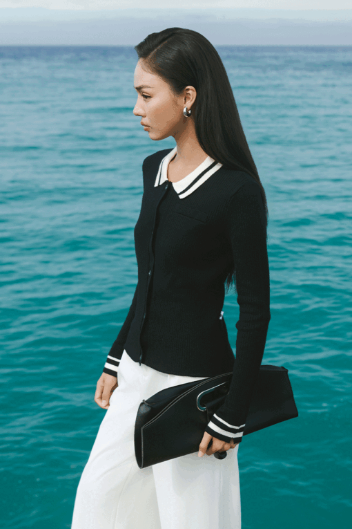 Áo Len DT mở cúc cổ phối tay loe