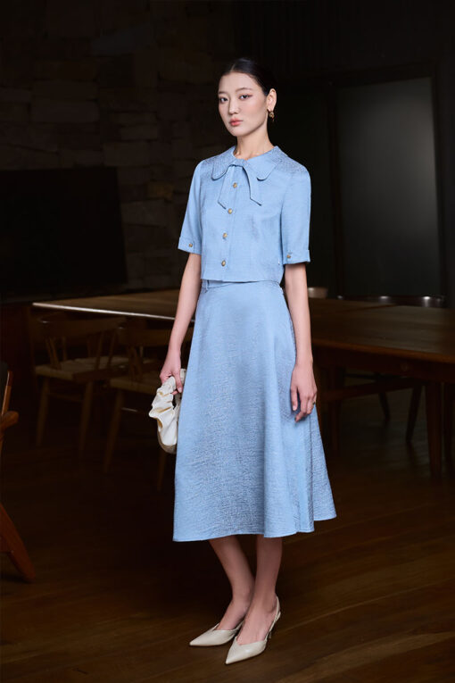 Chân váy xoè đai đắp cạp