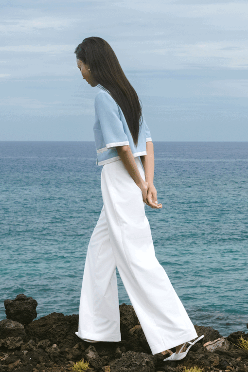 Áo kiểu LT croptop phối màu