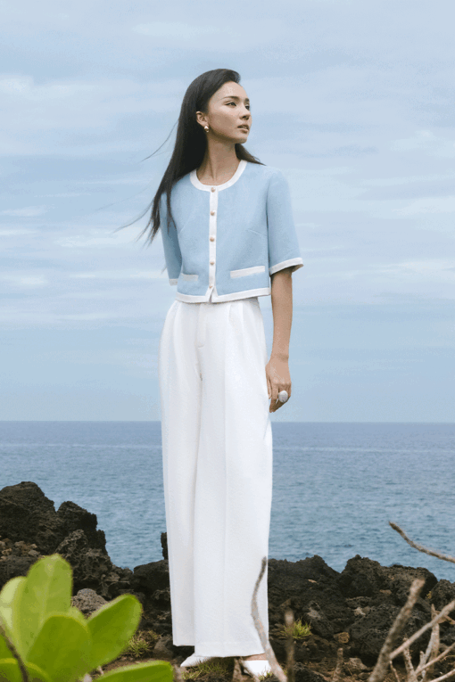 Áo kiểu LT croptop phối màu