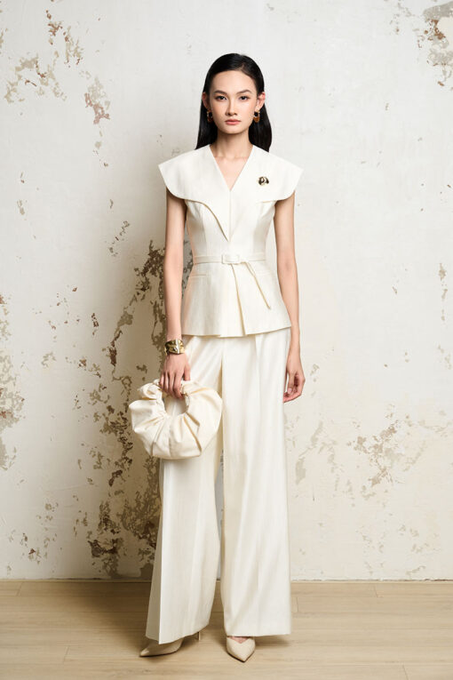 Áo kiểu SN vạt cổ cong bong