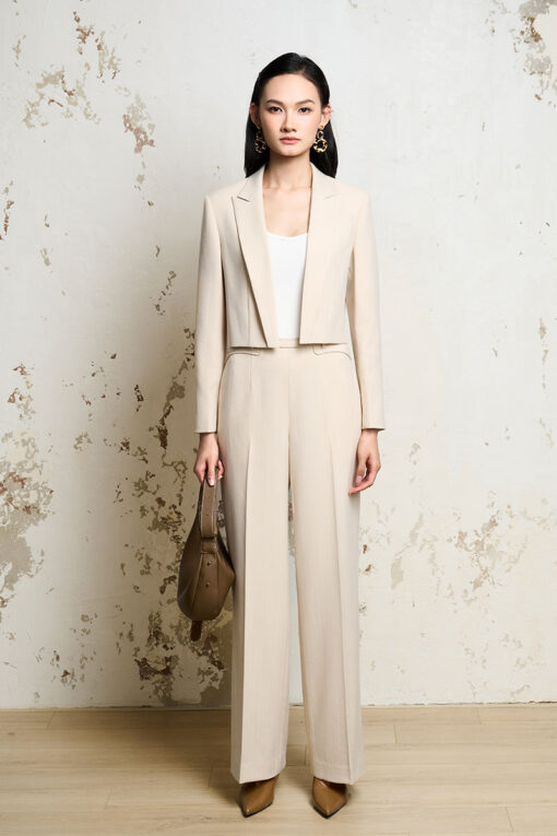 Quần suông hông can diễu đai luồn đỉa