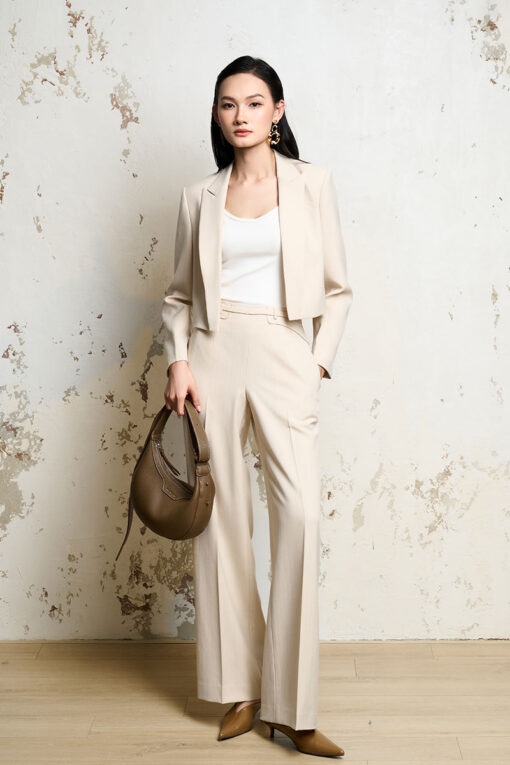 Quần suông hông can diễu đai luồn đỉa